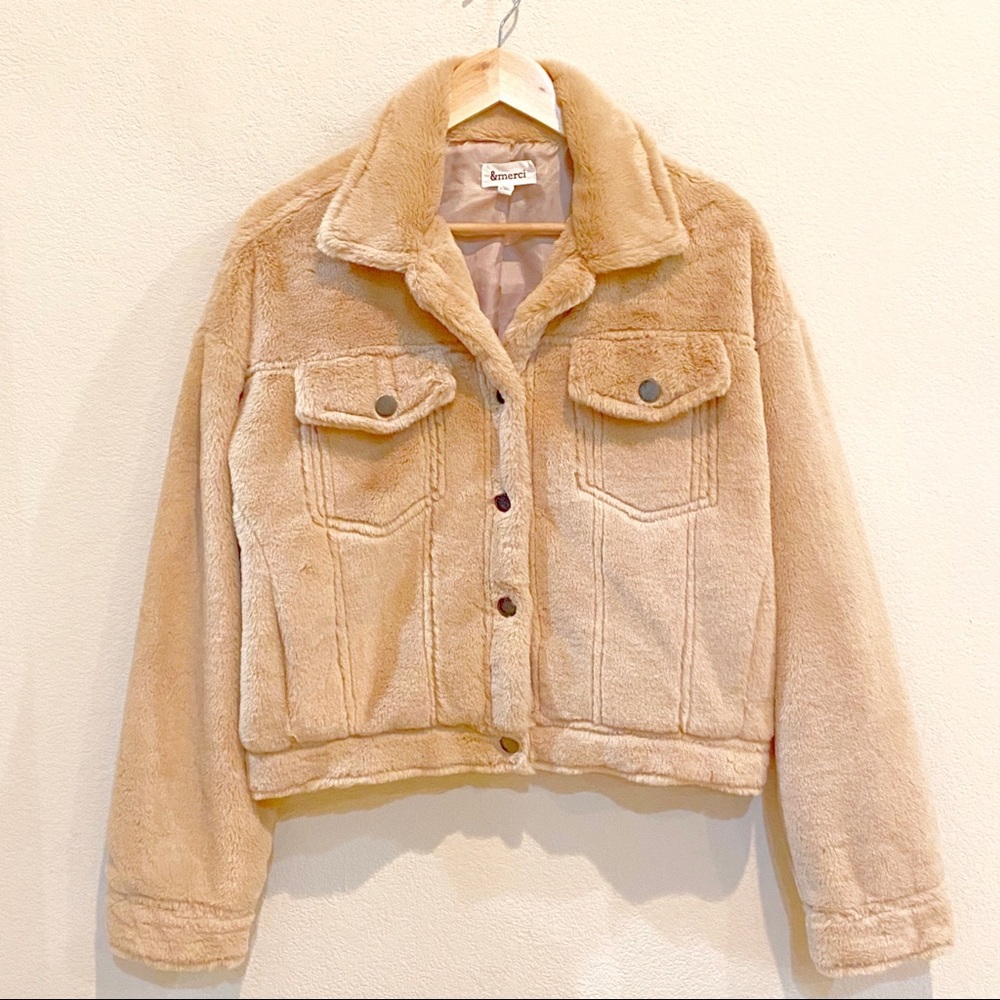 & Merci Teddy Bear Camel Color Jacket